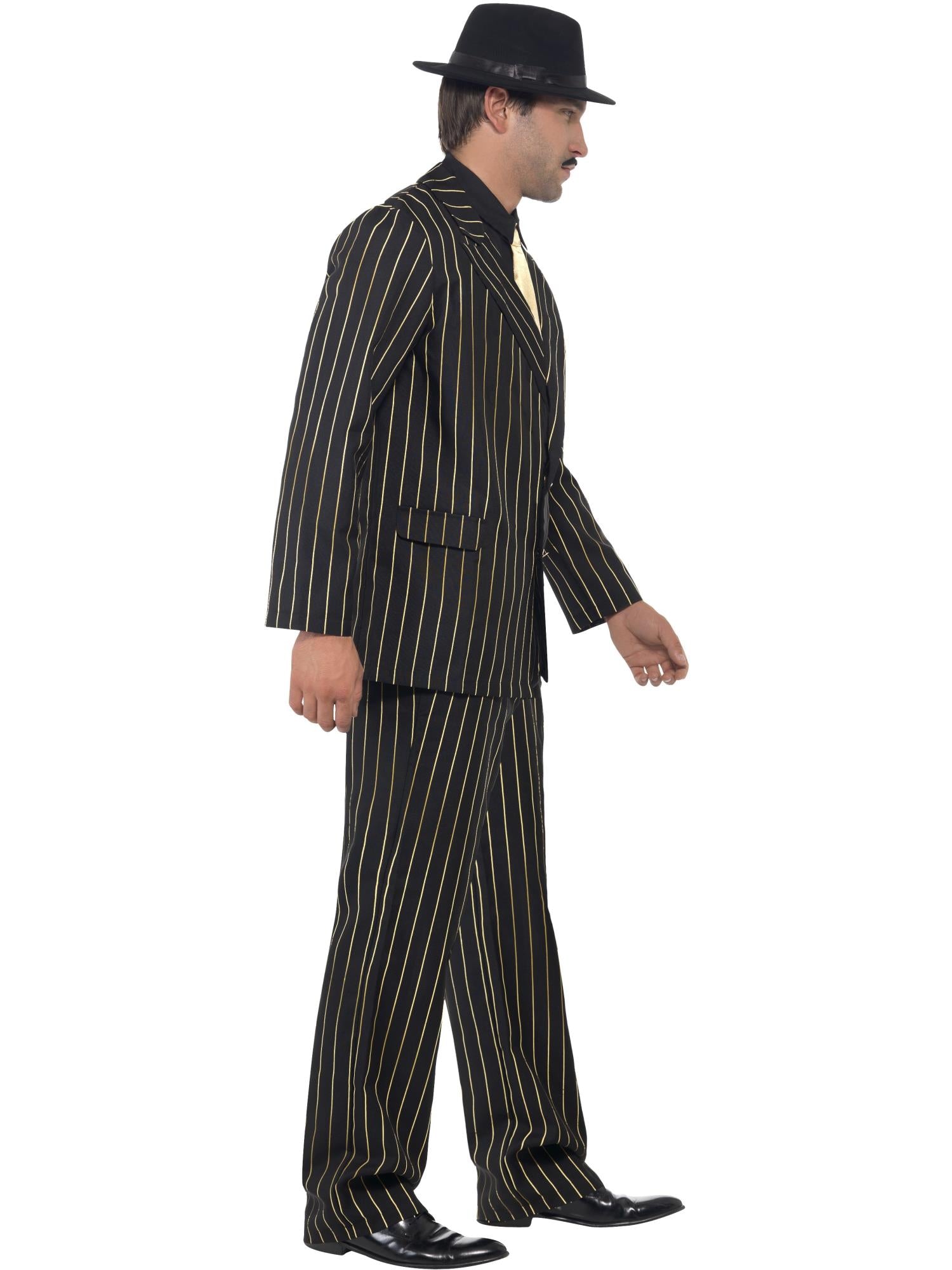 Gangster Gold Pinstripe Men's Costume - Image 3