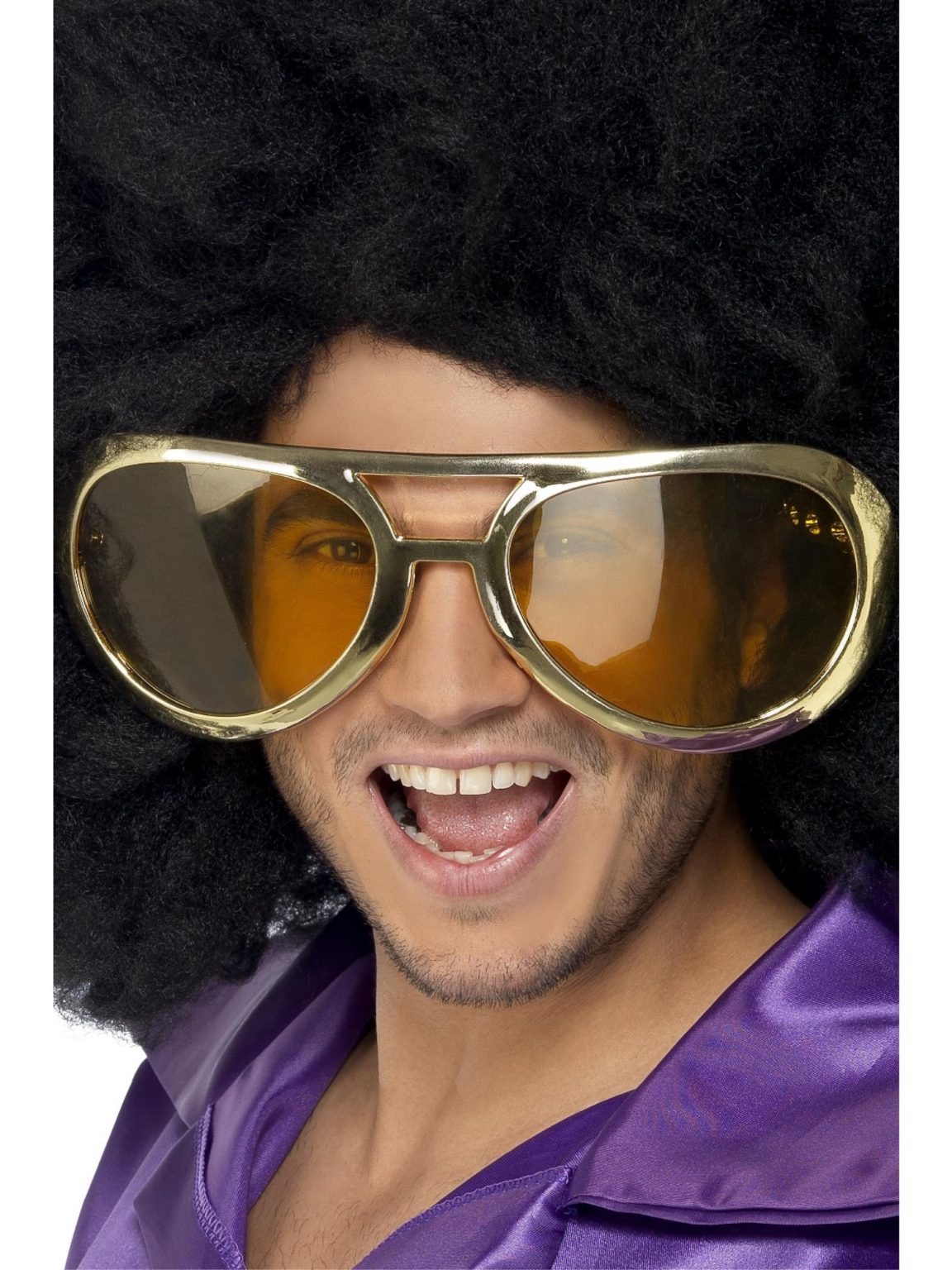 Elvis Presley Gold Glasses Rock & Roll King Costume Sunglasses