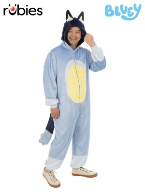 Bluey Bandit ‘DAD’ Onesie Costume” Deluxe By Rubies