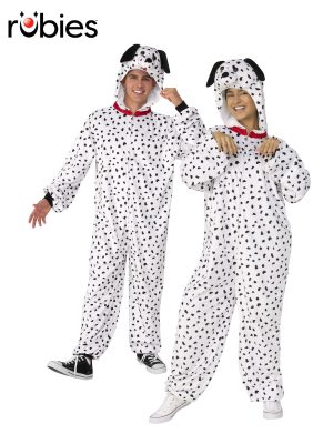Dalmatian Furry Onesie Jumpsuit Costume By Rubies