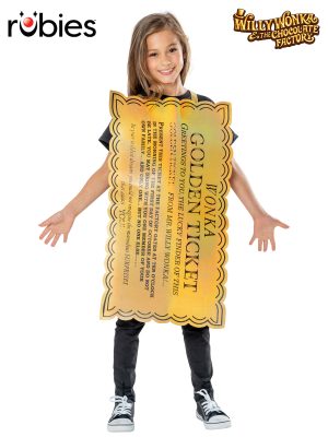 Goldern Ticket Willy Wonka Kids Costume By Rubies