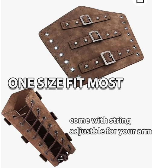 Renaissance Knight Viking PU Leather 1 Arm Guard - Medieval - Image 3