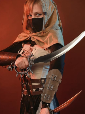 Renaissance Knight Viking PU Leather 1 Arm Guard - Medieval
