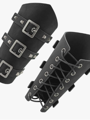 Leather Arm Guard Arm Bracer Ren Faire Wristband Viking Brace - Medieval