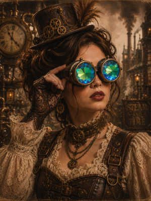 Steampunk Mad Max Port Hole Bronze Kelidiscope Lens Goggles