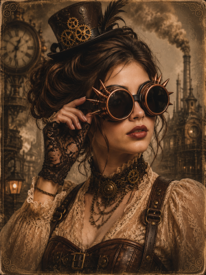 Steampunk Mad Max Spiked Bronze Black Lens Goggles