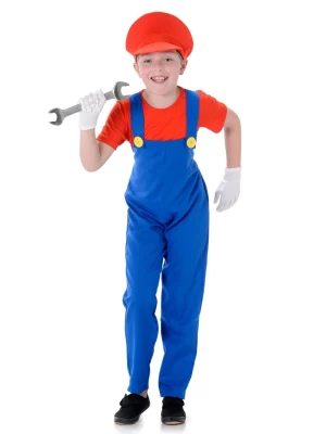 Red Plumber Boy Child Costume By Karnival