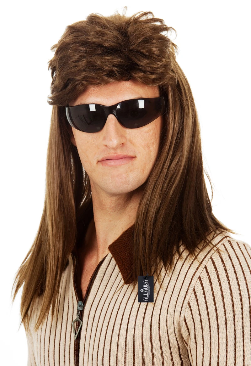 Bogan Brown 1980s Mullet Wig By Allaura - Image 2