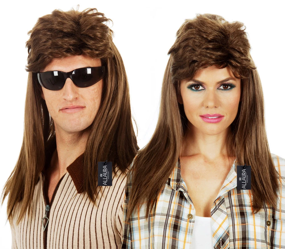 Bogan Brown 1980s Mullet Wig By Allaura